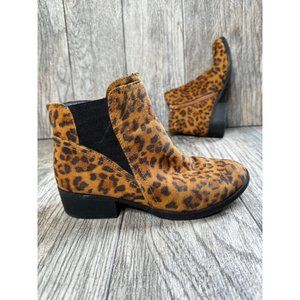 STEVIES BROWN LEOPARD ANIMAL PRINT HEALED ANKLE BOOTIES